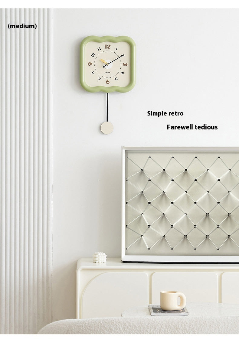 Size: Spring Green 30x52cm - Home Decoration Punch-free Modern Minimalist Wall Clock