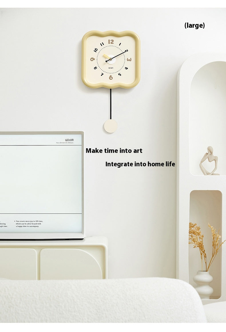 Size: Spring Green 30x52cm - Home Decoration Punch-free Modern Minimalist Wall Clock