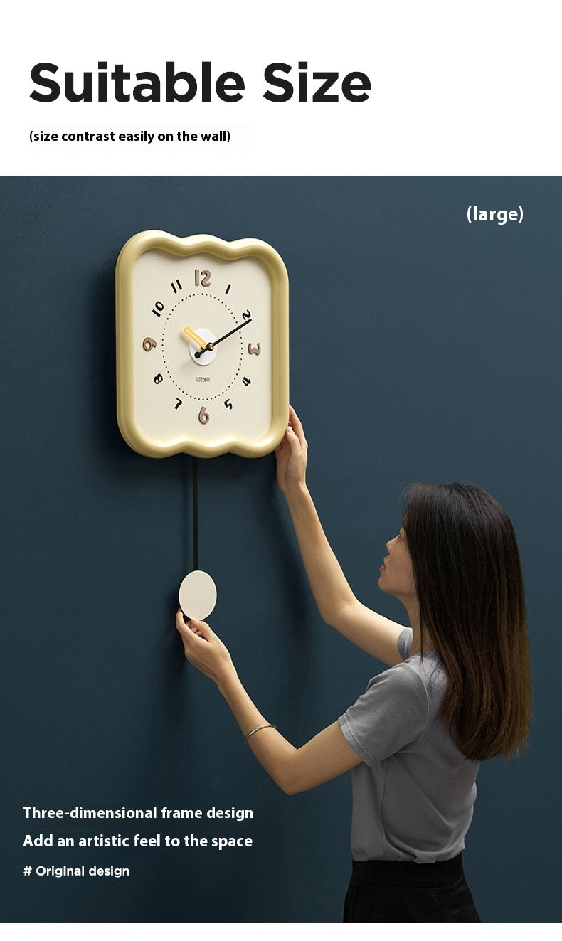 Size: Spring Green 30x52cm - Home Decoration Punch-free Modern Minimalist Wall Clock