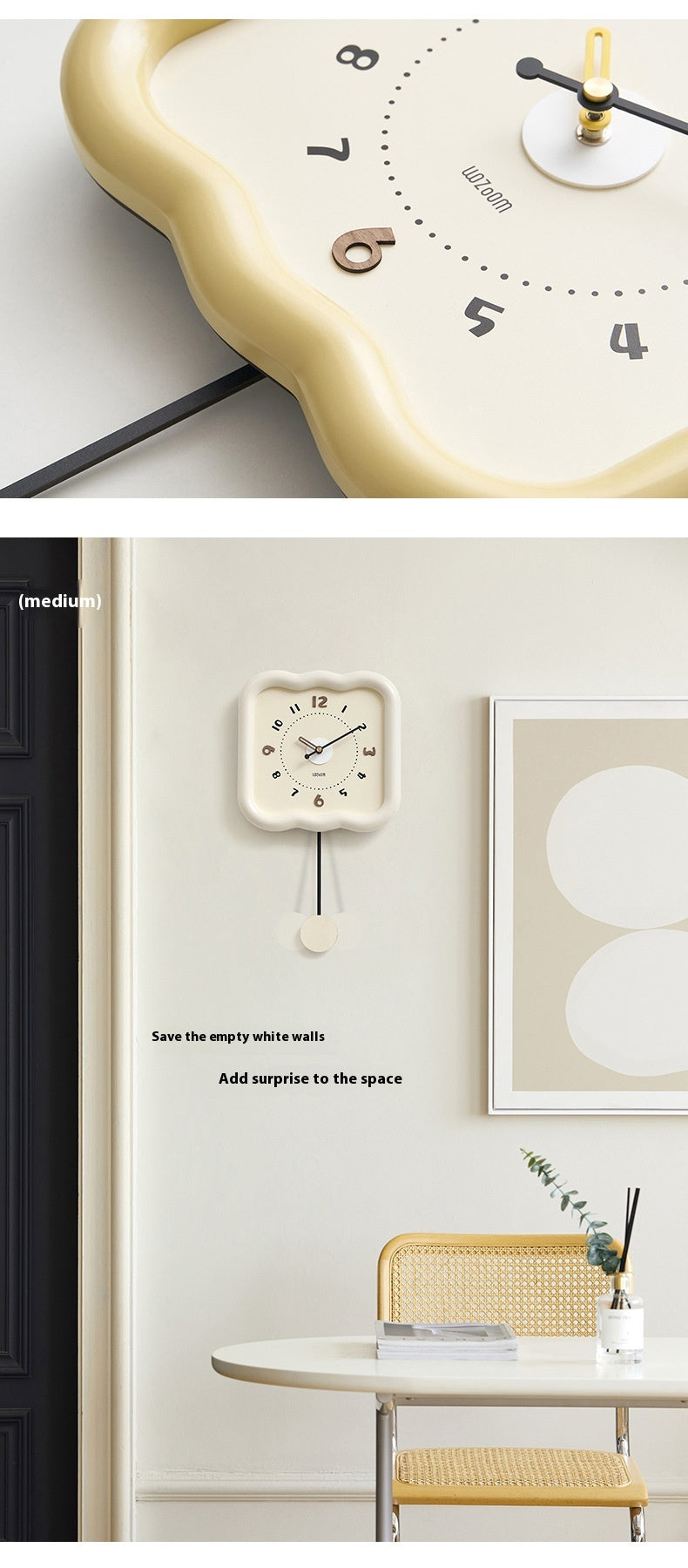 Size: Spring Green 30x52cm - Home Decoration Punch-free Modern Minimalist Wall Clock