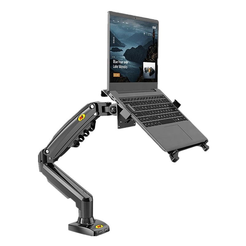 Color: Dual Arm Combination White - Dual Screen Monitor Stand Notebook