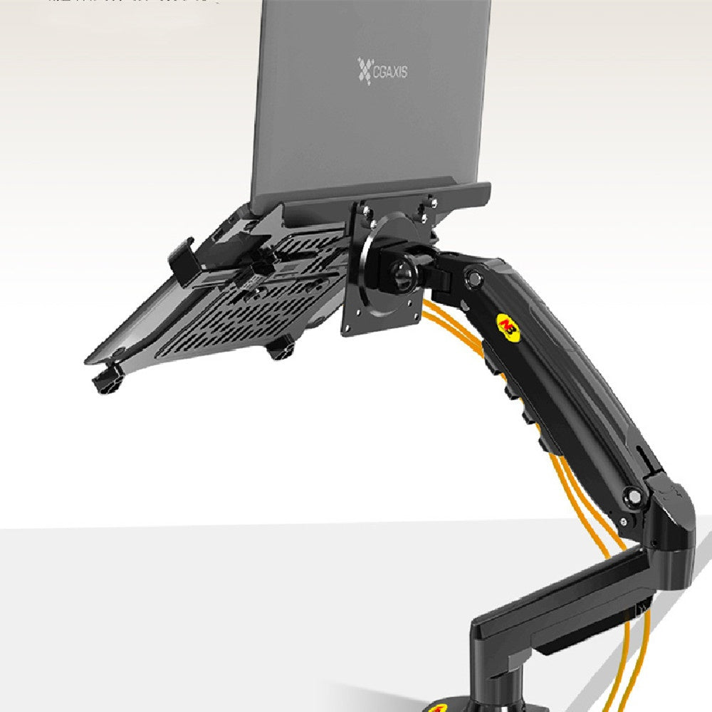 Color: Dual Arm Combination White - Dual Screen Monitor Stand Notebook