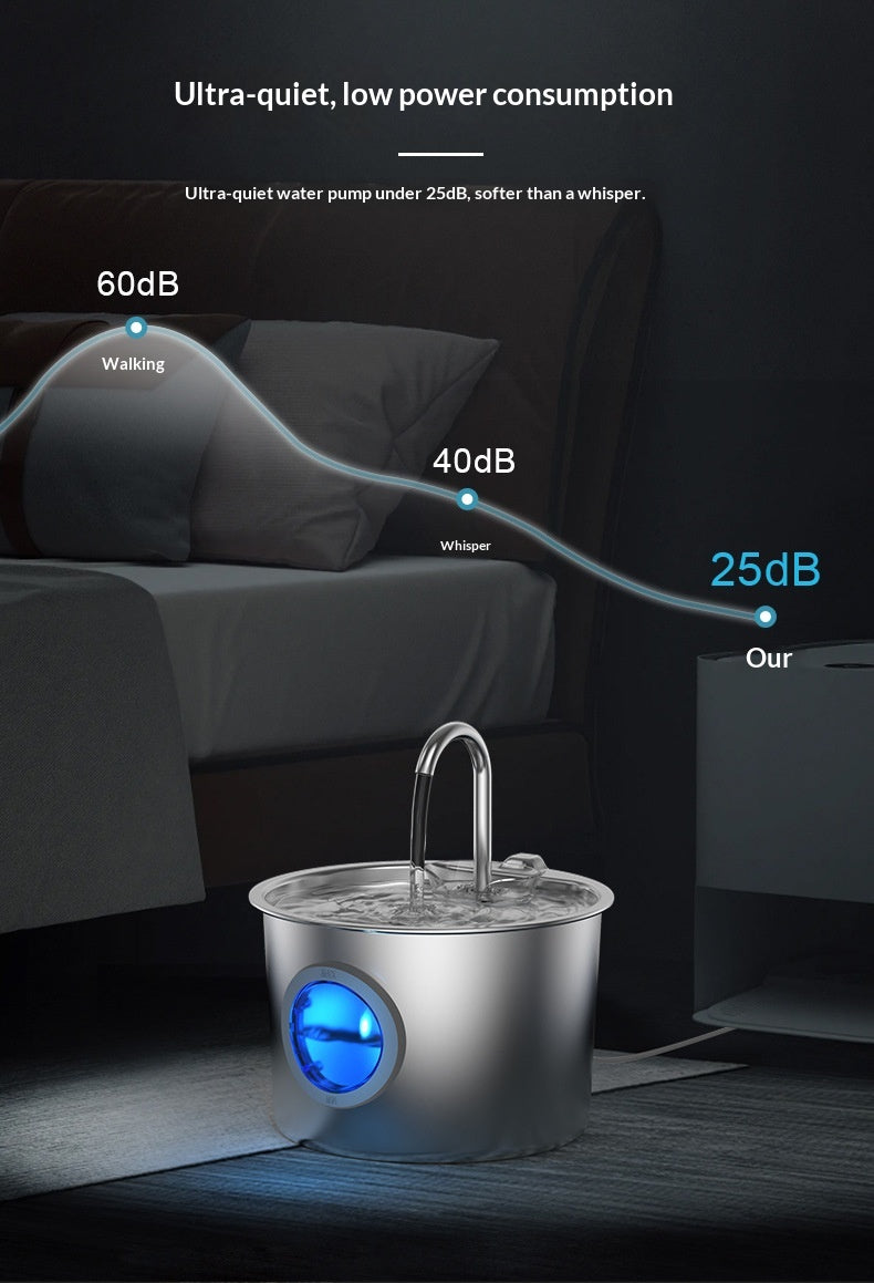 Specifications: Ty09 Round, Power Supply: Uk - Pet Water Fountain Stainless Steel Water Dispenser