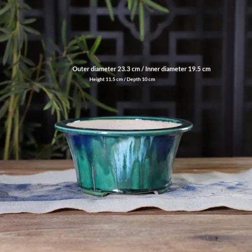 Style: Style 9 - Handmade Ceramic Glazed Basins For Flower Pots Bonsai Green Plants Potted And Outdoor Planters