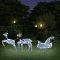 Reindeer & Sleigh Christmas Decoration 60 Leds Outdoor White
