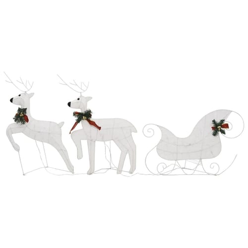 Reindeer & Sleigh Christmas Decoration 60 Leds Outdoor White