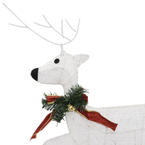 Reindeer & Sleigh Christmas Decoration 60 Leds Outdoor White
