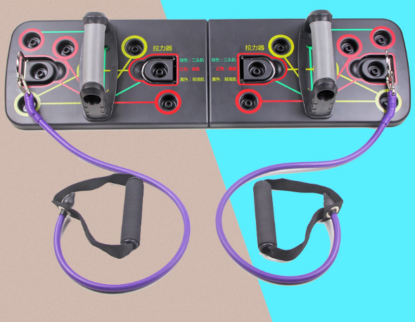 Style: With Rope - Push-up Stand Board With Resistance Bands