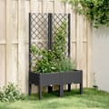 Garden Planter With Trellis Black 31.5"x15.7"x55.9" Pp