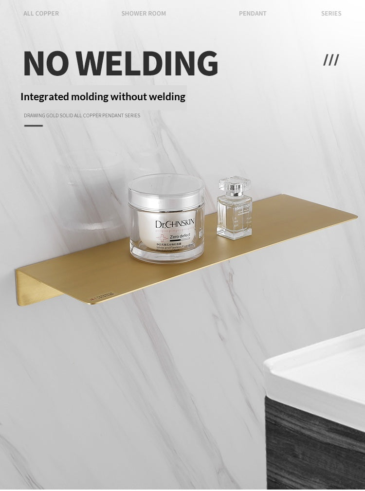 Size: Tissue Holder - Brushed Brass Solid Towel Rack Shelf