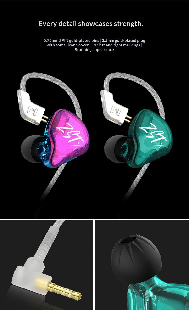 Color: Dazzling Green Standard - Hybrid Dynamicbalanced Armature In-ear Noise-canceling Music Headphones With Microphone