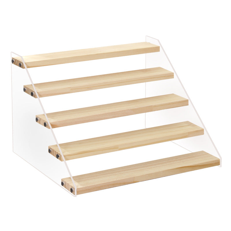 Ladder Model Display Box Solid Wood Toy Doll Display Stand