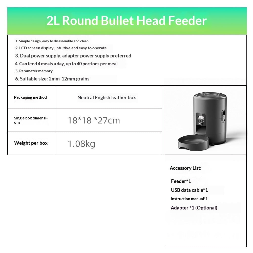 Color: White, Power Supply: Uk - Pet Smart Feeder 2l Dog Food Dispenser