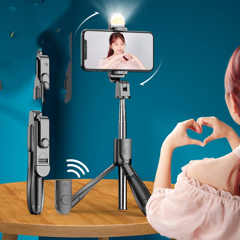 Color: Flagship Black - Mobile Phone Live Broadcasting Stand With Self Timer