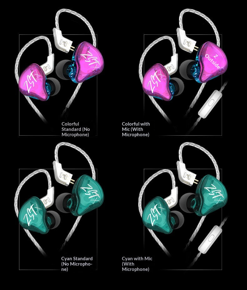 Color: Dazzling Green Standard - Hybrid Dynamicbalanced Armature In-ear Noise-canceling Music Headphones With Microphone