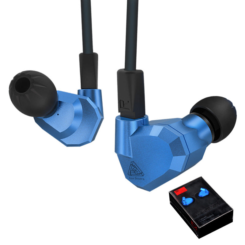 Color: Blue, Style: Standard Big Box - In-ear Headphones With Microphone