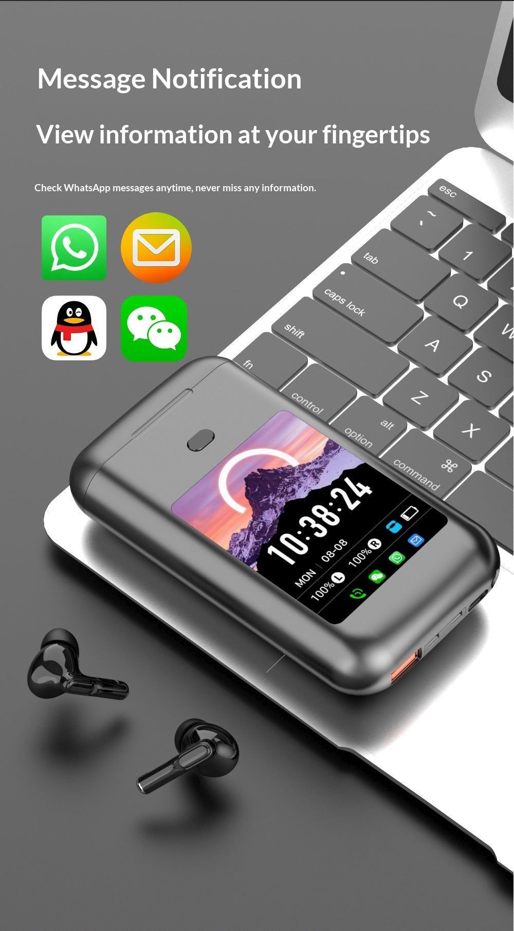 Color: White, Style: Standard - Se-two Bluetooth Touch-control Noise-canceling Transparency Mode Headphones With Display