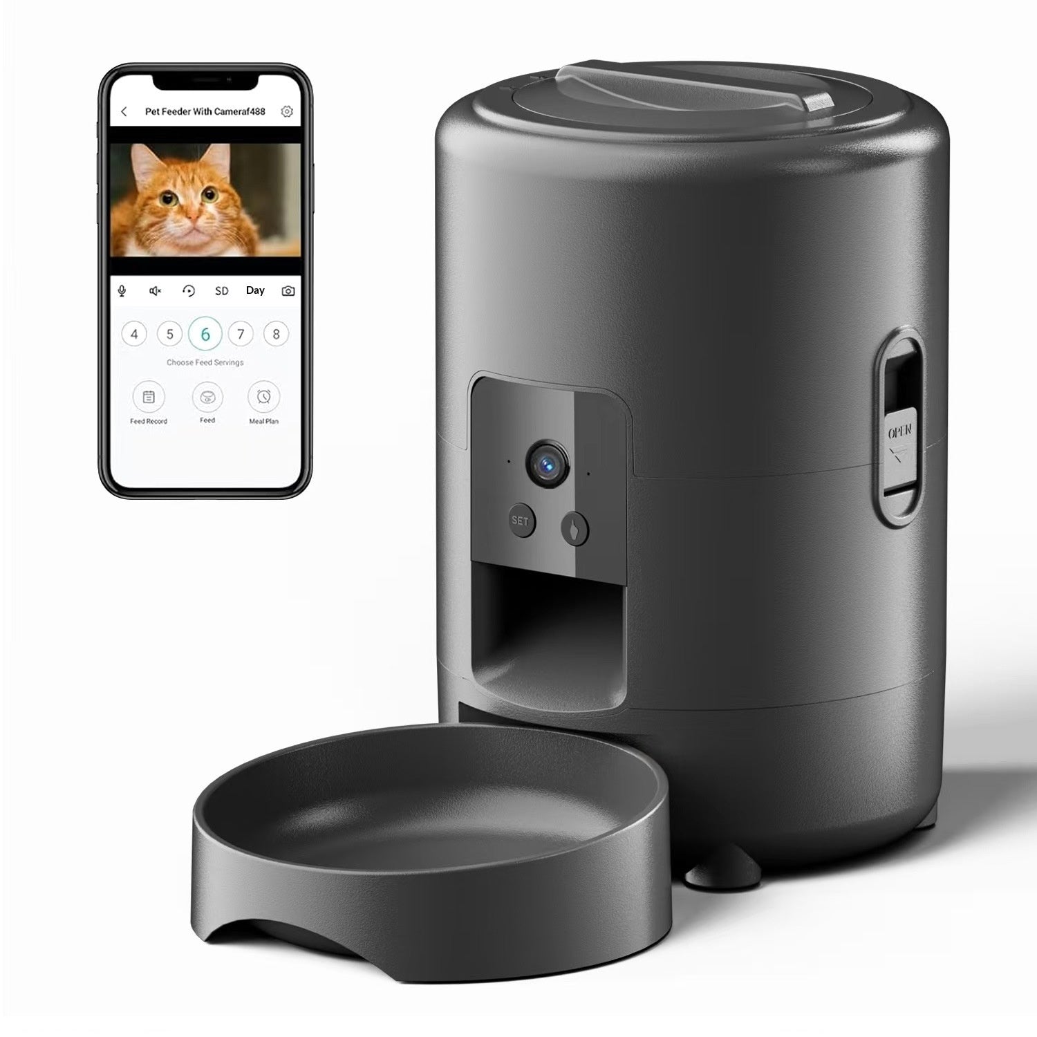 Color: White, Power Supply: Uk - Pet Smart Feeder 2l Dog Food Dispenser