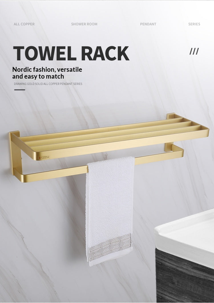 Size: Tissue Holder - Brushed Brass Solid Towel Rack Shelf