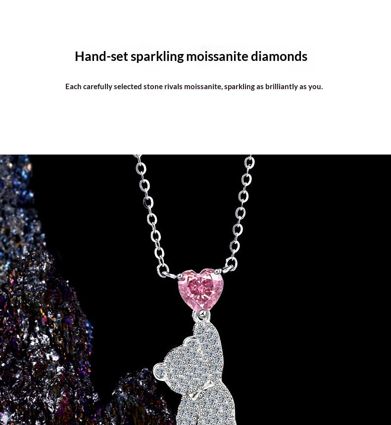 Color: High Carbon Drill, Purity: 925 Silver - Versatile High-end Sterling Silver Collar Necklace Accessory