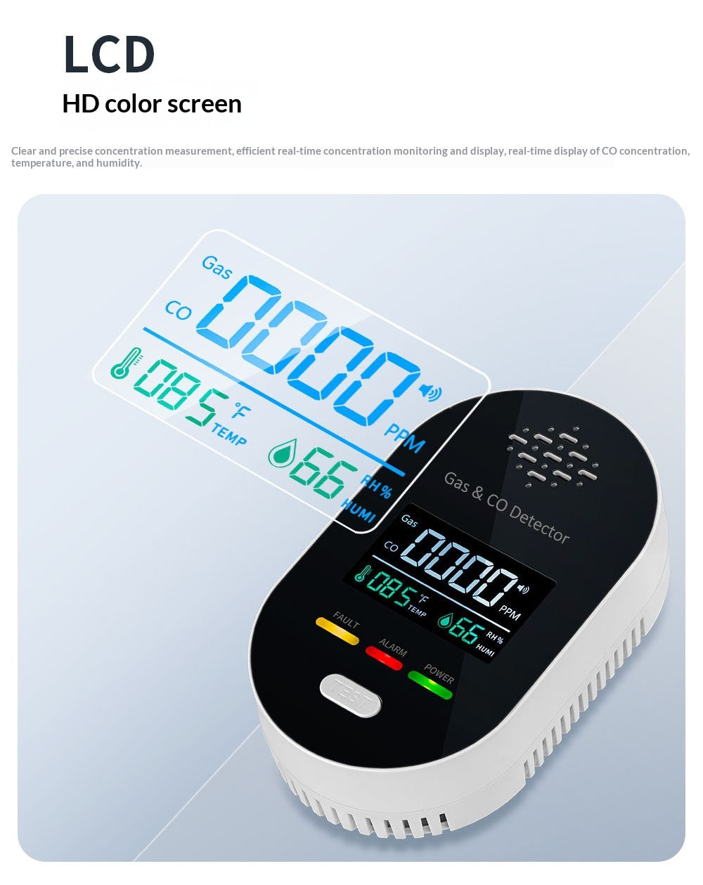 Specifications: 01 Model, Power Supply: Uk - Carbon Monoxide Detector For Home And Rv Four-in-onemeasures Temperature Humidity And Gas