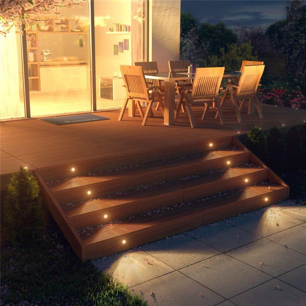 Specification: 6 Warm White, Power Supply: Uk - Fashion Personalized Boutique Garden Step Light Stairs