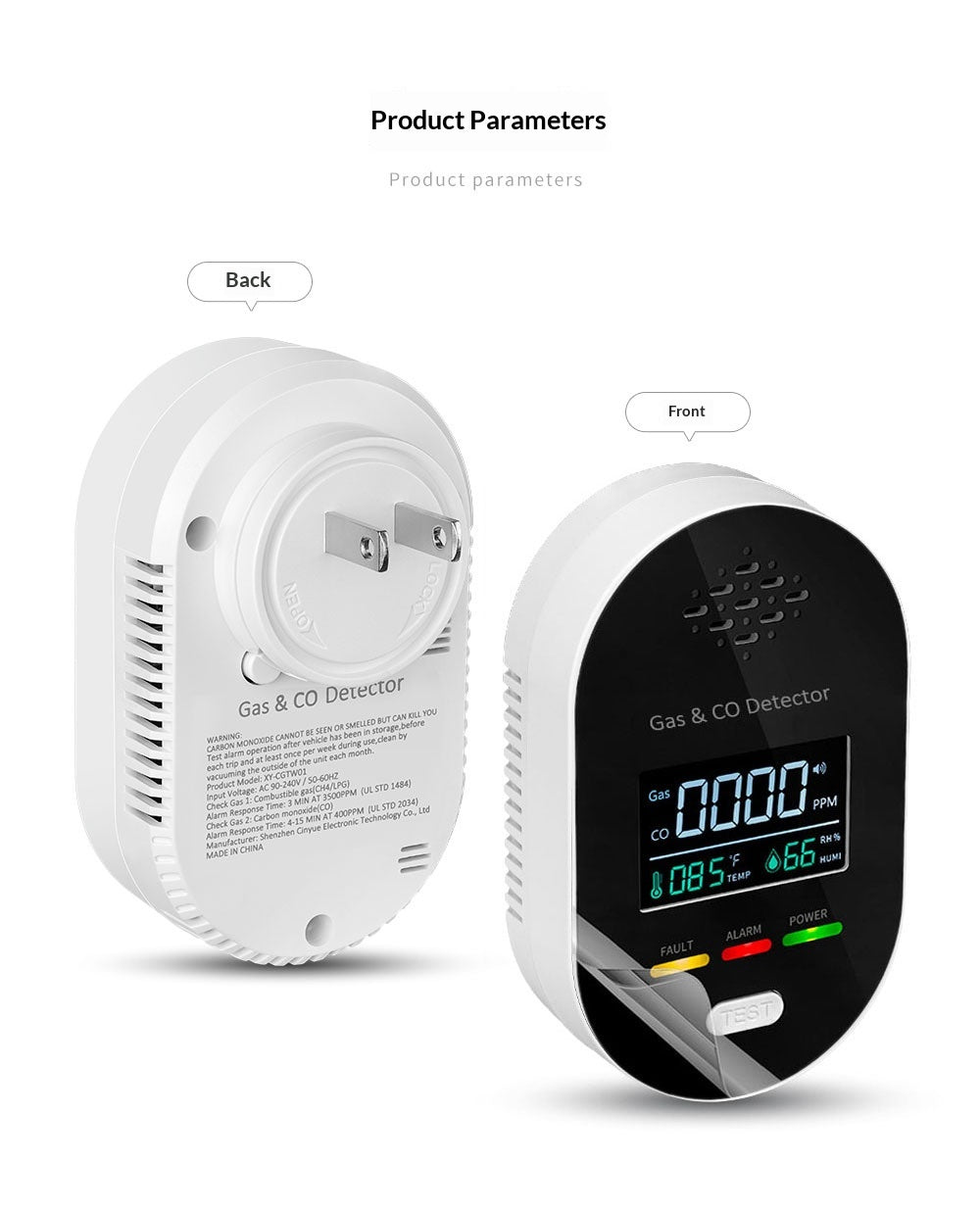 Specifications: 01 Model, Power Supply: Uk - Carbon Monoxide Detector For Home And Rv Four-in-onemeasures Temperature Humidity And Gas