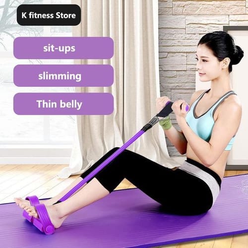 4 Tubes Sit-up Pedal Exerciser Foot Bodybuilding Expander Elastic Pull Rope Resistance Workout Band For Yoga Home Gym Fitness