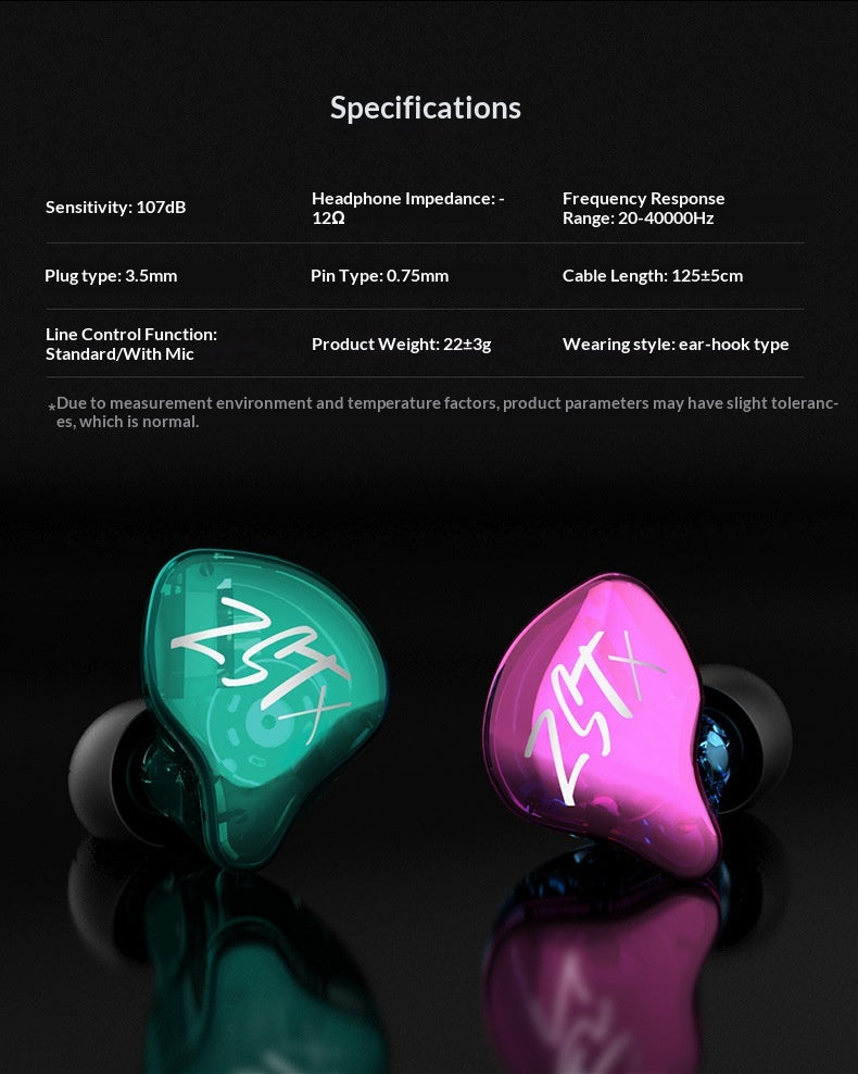 Color: Dazzling Green Standard - Hybrid Dynamicbalanced Armature In-ear Noise-canceling Music Headphones With Microphone