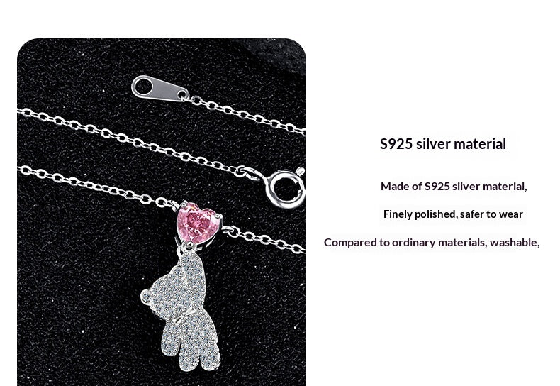 Color: High Carbon Drill, Purity: 925 Silver - Versatile High-end Sterling Silver Collar Necklace Accessory