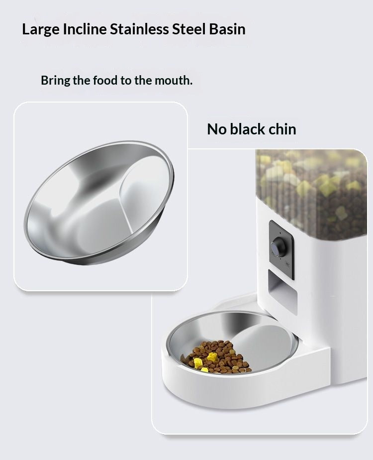 Color: Standard Visible Model, Specifications: Double Pots - Remote Pet Feeder With Scheduled Feeding And Monitoring Features