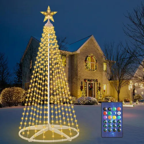 Specifications: 225 Lights, Power Supply: Us - Rgb Color-changing Conical Remote-controlled App-powered Indooroutdoor Tree Lights