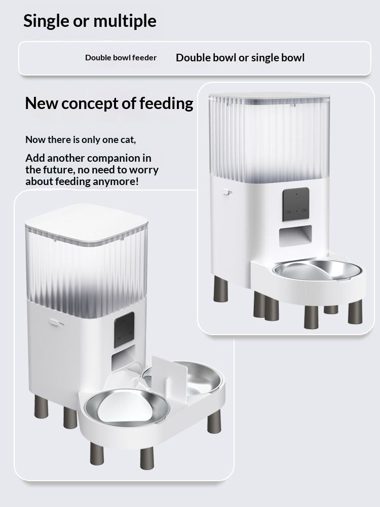 Color: Standard Visible Model, Specifications: Double Pots - Remote Pet Feeder With Scheduled Feeding And Monitoring Features