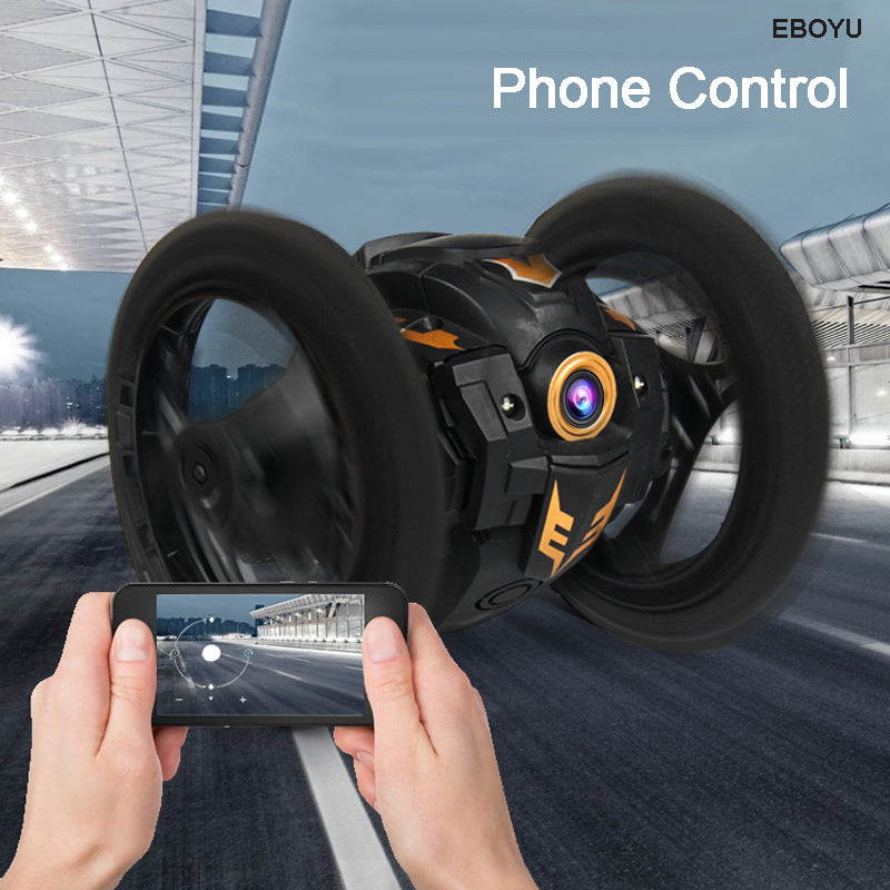 Color: Black White, Specification: Wifi - 805 Rc Bounce Car Rc Jump Car Remote Control Stunt Car Watch Control 360?° Rotation 27.6 Inches Bouncing 2wd 2.4ghz Rc Car Toys