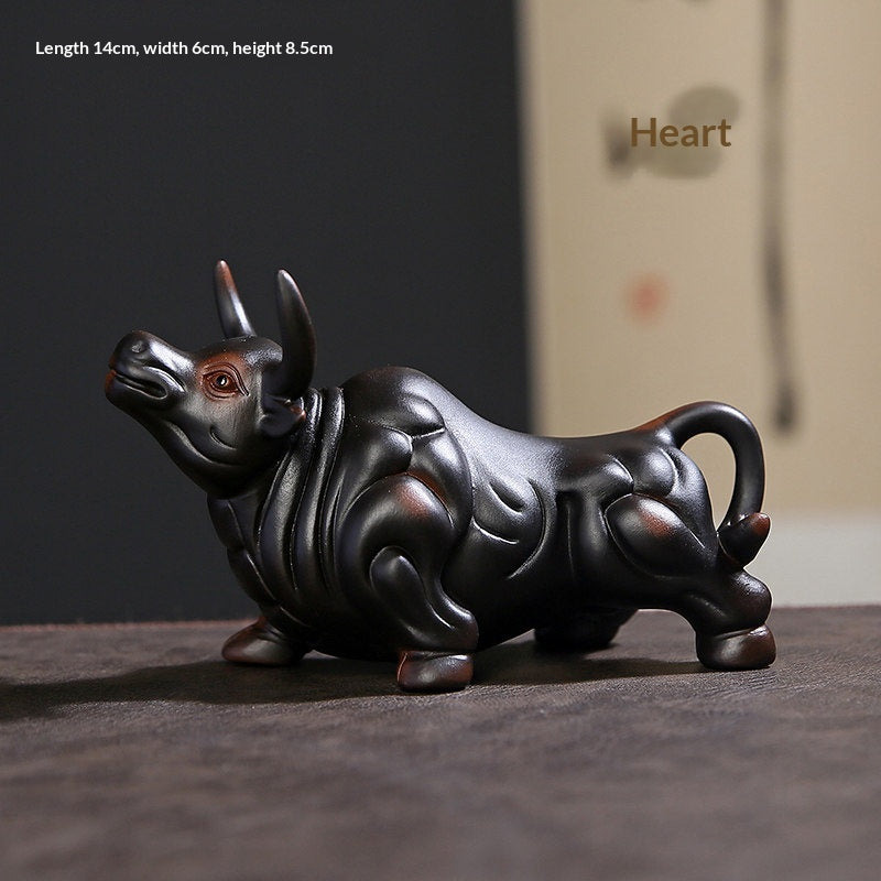 Style: Arrogant, Size: Large Size - Purple Clay Bullish Spirit Soaring To The Heavens Tea Pet Ornament Premium Accessory