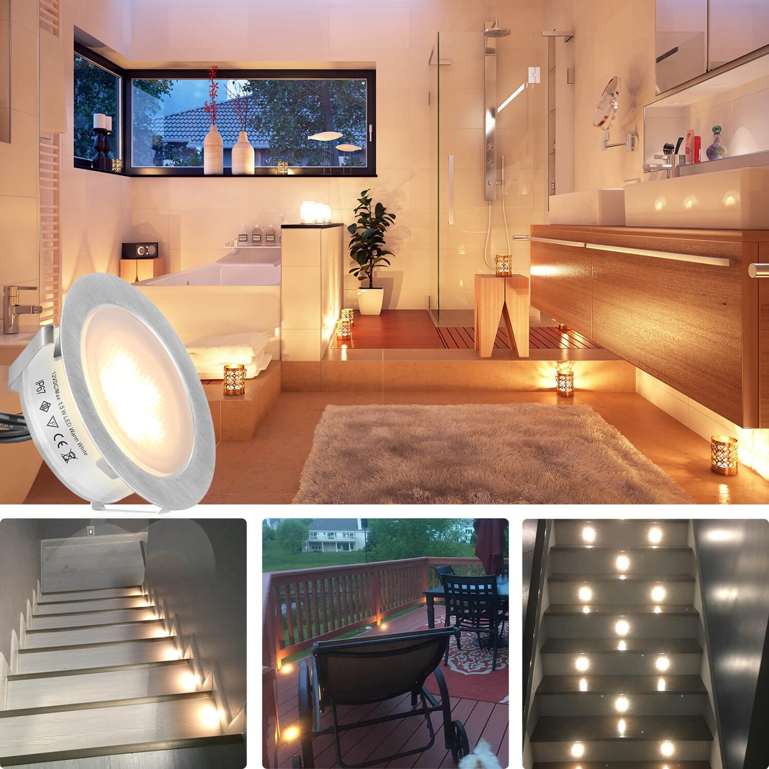 Specification: 6 Warm White, Power Supply: Uk - Fashion Personalized Boutique Garden Step Light Stairs