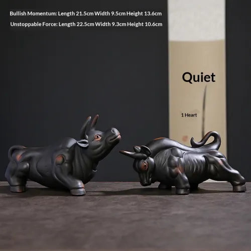 Style: Combination, Size: Large Size - Purple Clay Bullish Spirit Soaring To The Heavens Tea Pet Ornament Premium Accessory
