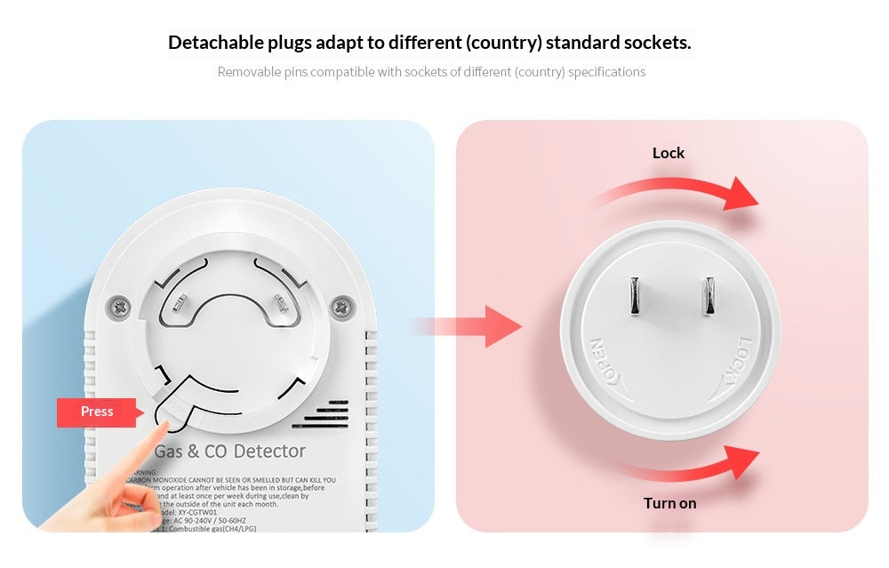 Specifications: 01 Model, Power Supply: Uk - Carbon Monoxide Detector For Home And Rv Four-in-onemeasures Temperature Humidity And Gas