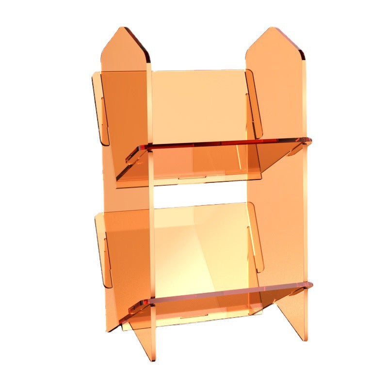 Color: Translucent Blue Single Layer - Transparent Bookshelf Acrylic Storage Rack