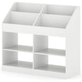 3-tier Kid's Bookshelf Toy Storage Organizer With Display Rack And 4 Compartments-white