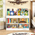 3-tier Kid's Bookshelf Toy Storage Organizer With Display Rack And 4 Compartments-white