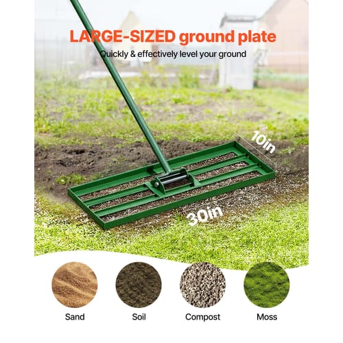 Lawn Leveling Rake, 30"x10" Level Lawn Tool, Heavy-duty Lawn Leveler With 78" Steel Extended Handle, Yard Leveling Rake Suit For Garden, Golf Lawn, Farm