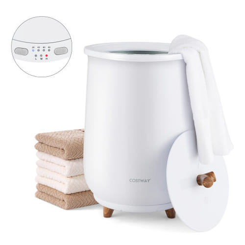 23l Large Luxury Bucket-style Towel Warmer With Fragrant Disc Holder-white