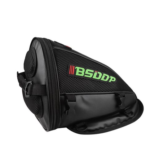 Motorcycle Backseat Tank Bag Large Capacity Waterproof Pu Leather Storage Saddle Bag With Shoulder Strap Tool Carry Bag Green 30 X 28 X 21cm