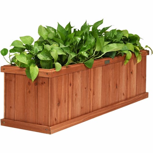 Wooden Decorative Planter Box For Garden Yard And Window - Color: Brown