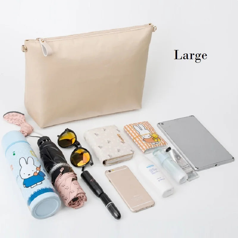 Color: Gray - Nylon Organizer Insert Bag Women Nylon Travel Insert Travel Makeup Bag Traveling Multi-functional Makeup Insert Bags