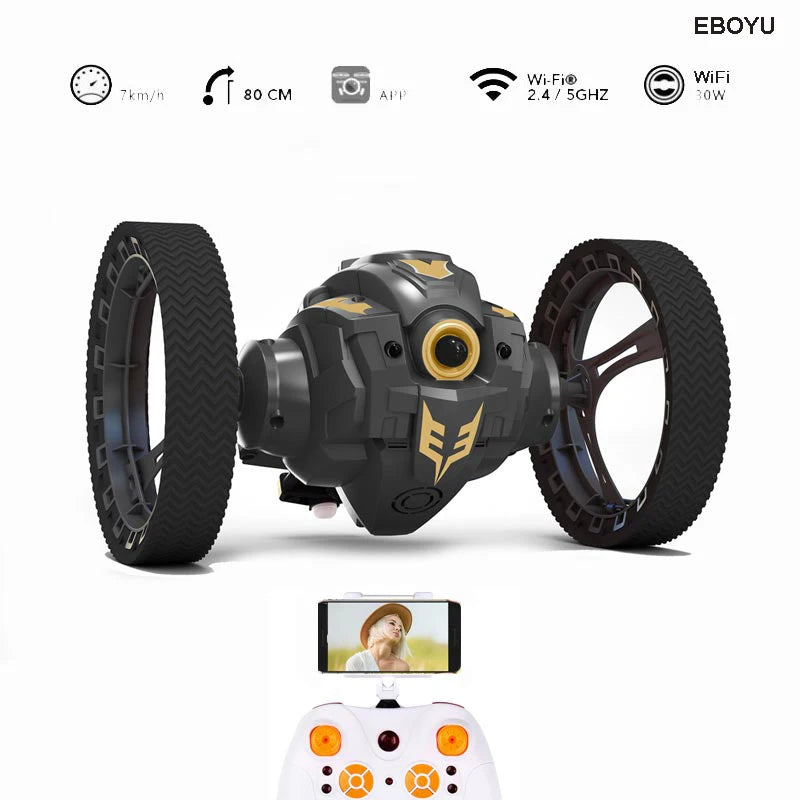 Color: Black White, Specification: Wifi - 805 Rc Bounce Car Rc Jump Car Remote Control Stunt Car Watch Control 360?° Rotation 27.6 Inches Bouncing 2wd 2.4ghz Rc Car Toys