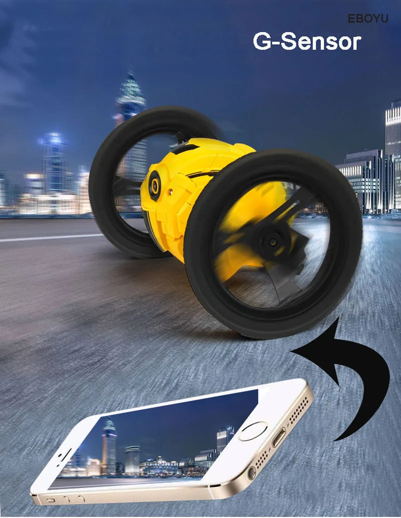 Color: Black White, Specification: Wifi - 805 Rc Bounce Car Rc Jump Car Remote Control Stunt Car Watch Control 360?° Rotation 27.6 Inches Bouncing 2wd 2.4ghz Rc Car Toys