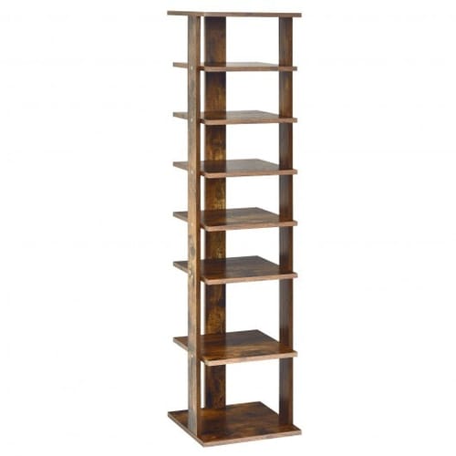 Wooden Shoes Storage Stand 7 Tiers Shoe Rack Organizer Multi-shoe Rack Shoebox-rustic Brown - Color: Rustic Brown