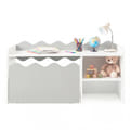 Scalloped Kids Bookshelf And Toy Storage Organizer For Playroom-gray - Color: Gray